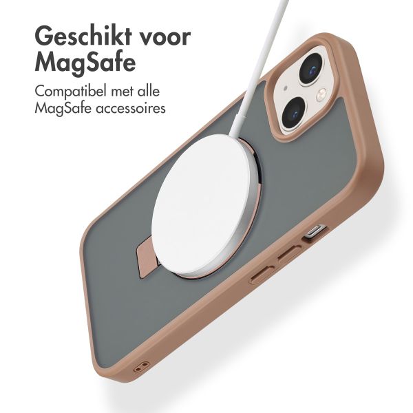 Accezz Ring Stand Backcover met MagSafe iPhone 14 - Brown