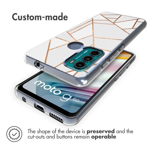 imoshion Design hoesje Motorola Moto G60 - Grafisch Koper / Wit