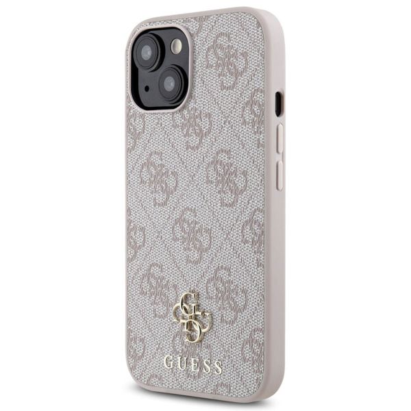 Guess 4G Metal Logo Backcover MagSafe iPhone 15 - Roze