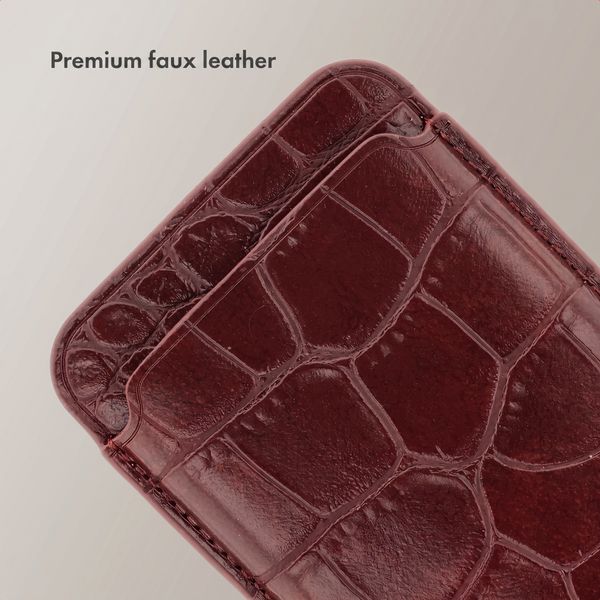 Selencia Croco Card Holder with MagSafe - Burgundy