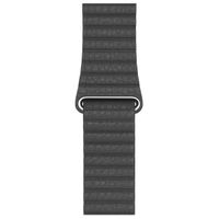 Apple Leather Loop Apple Watch Series 1 t/m 11 / SE / Ultra (44/45/46/49 mm) - Maat L - Zwart