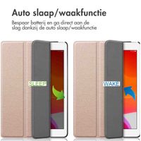 imoshion Trifold Bookcase Apple iPad 9 (2021) 10.2 inch / iPad 8 (2020) 10.2 inch / iPad 7 (2019) 10.2 inch - Rosé Goud