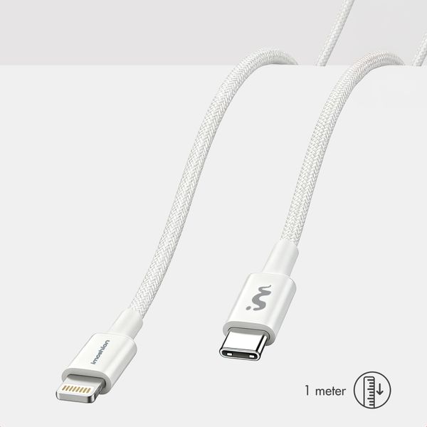 imoshion Braided USB-C naar Lightning kabel 30W - 2 meter - Wit