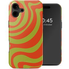 Selencia Vivid Case with MagSafe Apple iPhone 16 - Wavy Swirl Orange Fern