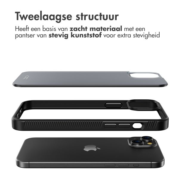 Accezz Rugged Frosted Backcover Apple iPhone 15 Plus - Zwart