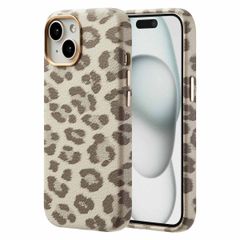 Selencia Sabi Backcover Panterprint met MagSafe Apple iPhone 15 - Soft Ivory