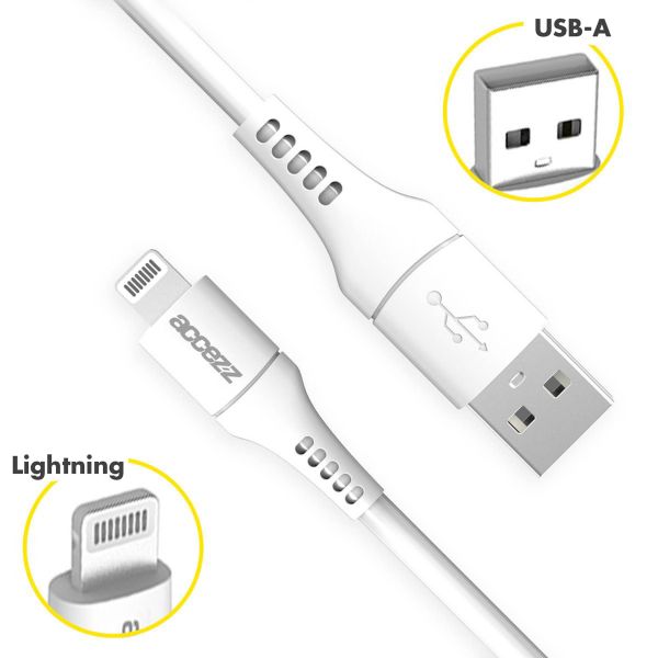 Accezz 2 pack Lightning naar USB kabel - MFi certificering - 2 meter - Wit