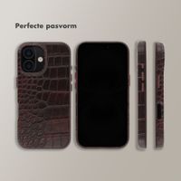 Selencia Croco Backcover met MagSafe Apple iPhone 16 - Choco Brown