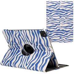 imoshion 360° Draaibare Design Bookcase Apple iPad Pro 12.9 (2018/2020/2021/2022) - White Blue Stripes