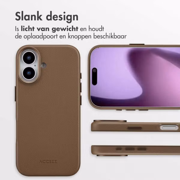 Accezz MagSafe Leather Backcover Apple iPhone 17 - Coffee Brown
