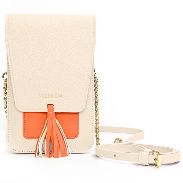 Selencia Telefoontasje Crossbody Elegance - Kunstleer - Beige