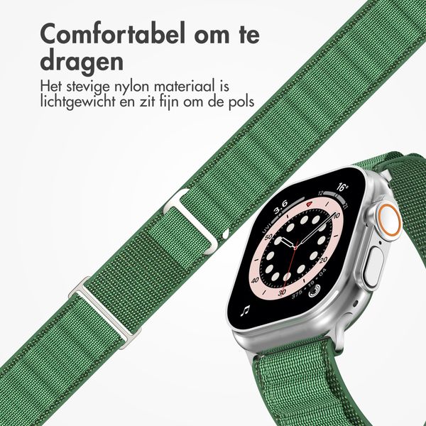 Accezz Nylon Alpine bandje Apple Watch | 44/45/46/49 mm - Olive Green