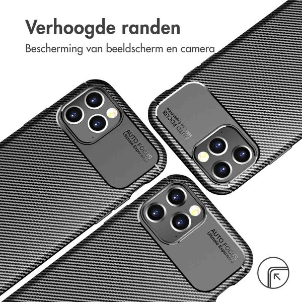 imoshion Carbon Softcase Backcover iPhone 12 (Pro) - Zwart