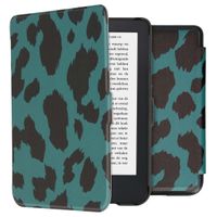 imoshion Design Slim Hard Case Bookcase Kobo Clara 2E / Tolino Shine 4 - Green Leopard
