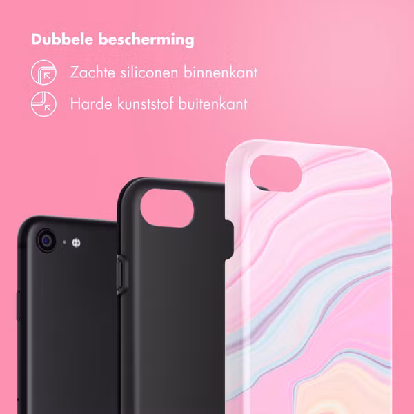 Selencia Vivid Backcover Apple iPhone SE (2022 / 2020) / 8 / 7 - Pastel Lipstick Marble