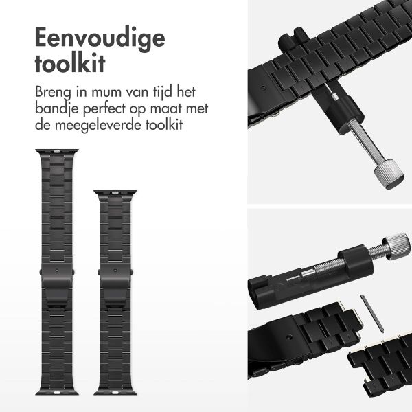 imoshion Stalen bandje Apple Watch Series 1 t/m 9 / SE (38/40/41 mm) | Series 10 / 11 (42 mm) - Zwart