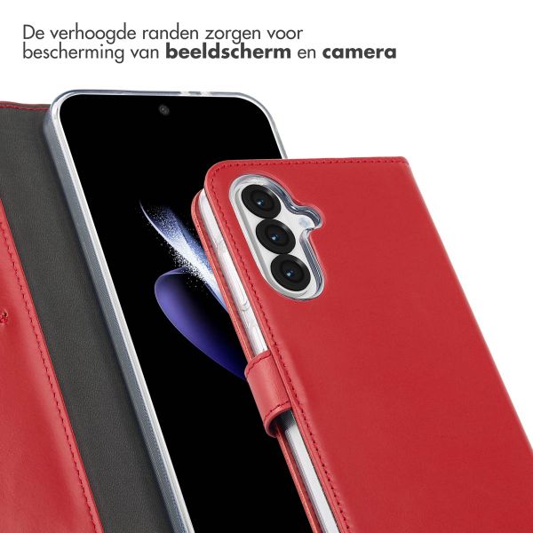 Selencia Echt Lederen Bookcase Samsung Galaxy A56 - Rood