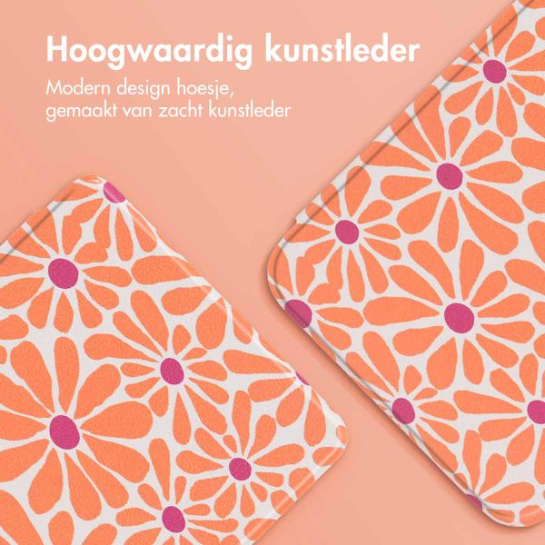 imoshion Design Slim Hard Case Sleepcover Kobo Clara Colour / Kobo Clara BW - Orange Flowers Connect