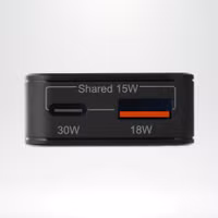 Accezz Ultra Slim GaN Oplader - USB-C + USB-A - 30W - Zwart