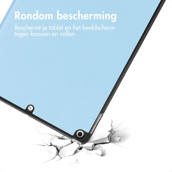 imoshion Trifold Bookcase Apple iPad 9 (2021) 10.2 inch / iPad 8 (2020) 10.2 inch / iPad 7 (2019) 10.2 inch - Lichtblauw