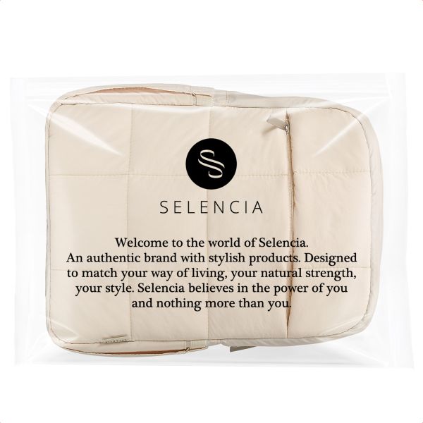 Selencia Vaya Puffy Laptop Rugzak 16 inch - Soft Ivory