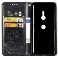 imoshion Klavertje Bloemen Bookcase Sony Xperia XZ3 - Zwart