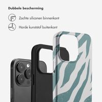 Selencia Vivid Tough Backcover iPhone 14 Pro Max - Colorful Zebra Pine Blue