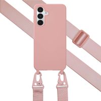 Selencia Siliconen hoesje met afneembaar koord voor de Samsung Galaxy A36 - Sand Pink