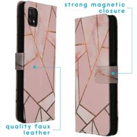 imoshion Design Softcase Bookcase Galaxy A22 (5G) - Pink Graphic