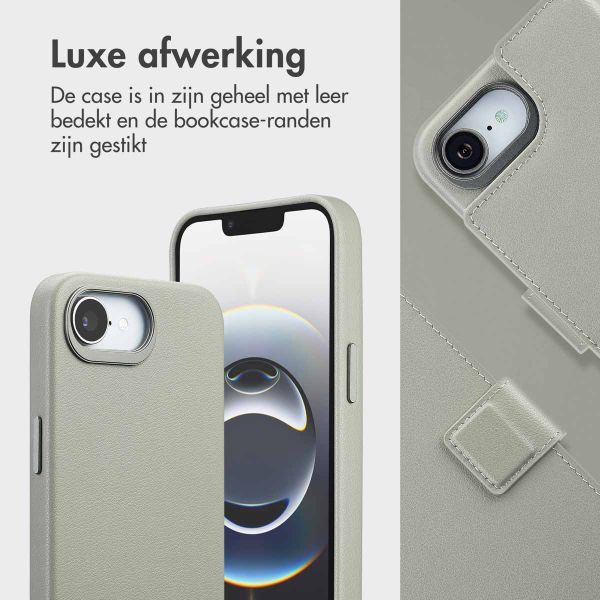 Accezz Leather Bookcase 2-in-1 met MagSafe Apple iPhone 16e - Light Grey