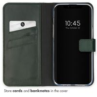 Selencia Genuine Leather Book Case Apple iPhone 15 Plus - Green