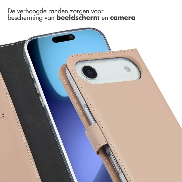 Selencia Echt Leren Bookcase Apple iPhone Air - Dusty Pink