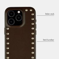 Selencia Studs Backcover met MagSafe Apple iPhone 15 Pro - Cacao Crush