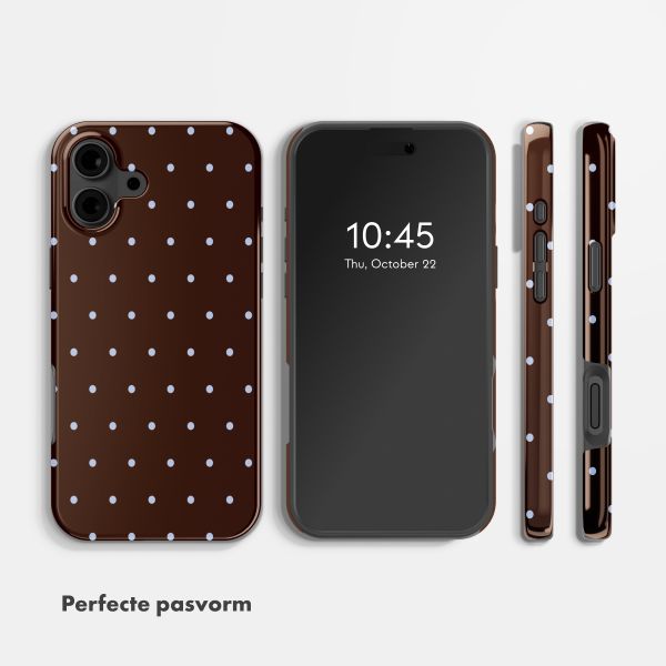 Selencia Vivid Backcover Apple iPhone 16 - Happy Dots Chocolate