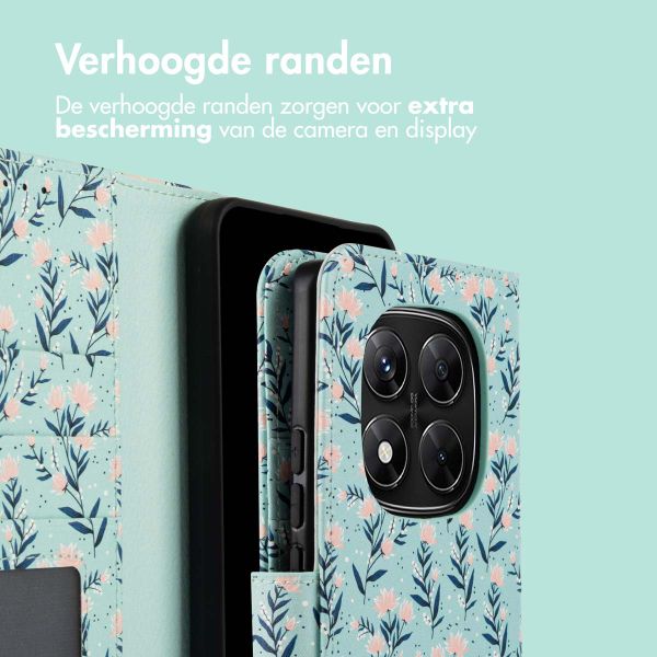 imoshion Design Bookcase Xiaomi Redmi Note 14 Pro (5G) - Blue Flowers