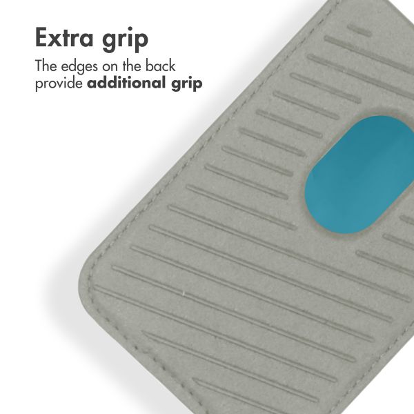 Accezz Leather Card Holder - Compatible with MagSafe and Qi2 - Light Grey