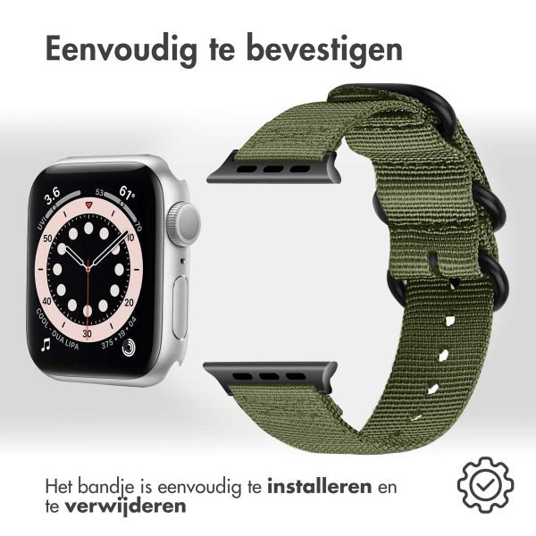 imoshion Nylon bandje Apple Watch Series 1-9 / SE - 38/40/41 mm / Series 10 - 42 mm - Lichtgroen