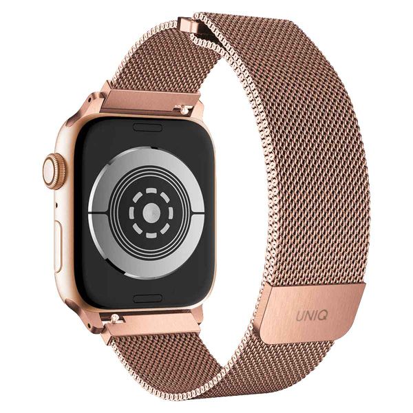 Uniq Dante Mesh Milanese stalen bandje Apple Watch Series 1 t/m 9 / SE (38/40/41 mm) | Series 10 (42 mm) - Rose Gold