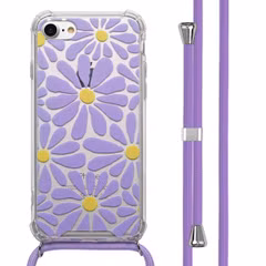 imoshion Design hoesje met koord Apple iPhone SE (2022 / 2020) / 8 / 7 - Tropical Violet Flowers Connect