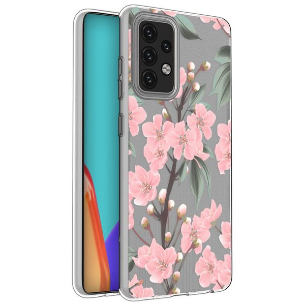 imoshion Design hoesje Samsung Galaxy A52(s) (5G/4G) - Bloem - Roze / Groen