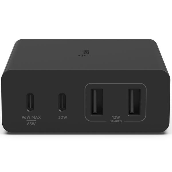 Belkin Boost↑Charge™ GaN Pro Adapter 4 poorts - USB -A (2x) en USB-C (2x) - 108W - Zwart