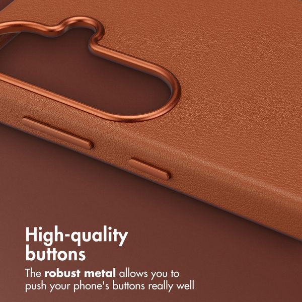 Accezz Leather Back Cover with MagSafe Samsung Galaxy S26 - Sienna Brown