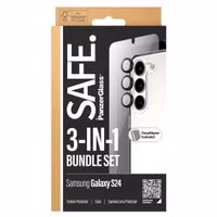 SAFE by PanzerGlass Safe 3-in-1 pack - Hoesje + screenprotector + camera protector Samsung Galaxy S24 - Transparant