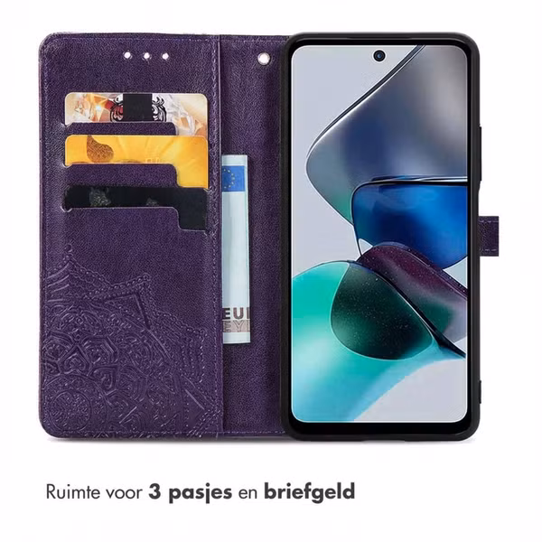 imoshion Mandala Bookcase Motorola Moto G13 / G23 - Paars