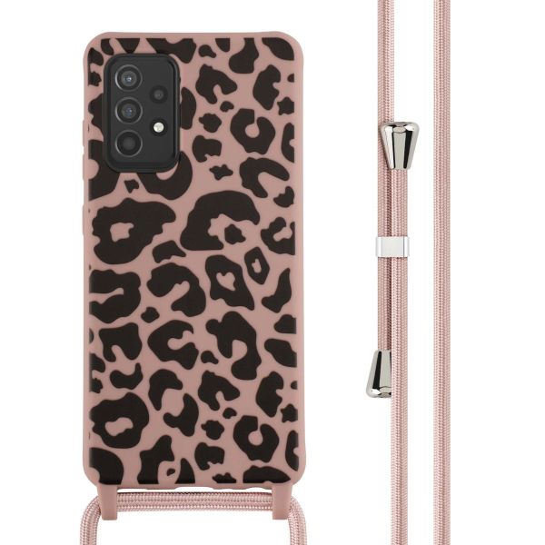 imoshion Siliconen design hoesje met koord Samsung Galaxy A52(s) (5G/4G) - Animal Pink