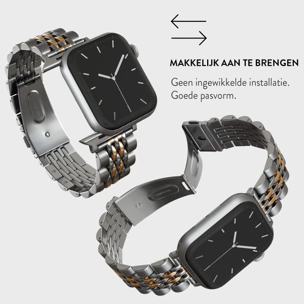 Burga Stalen bandje Apple Watch | 38/40/41/42 mm - Platinum Gold