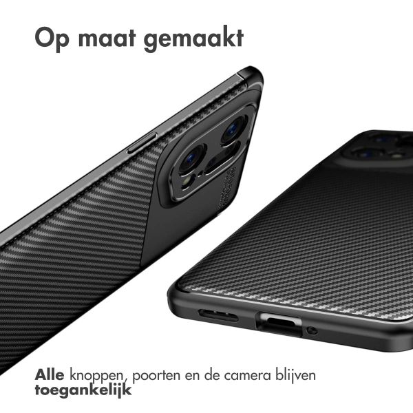 imoshion Carbon Softcase Backcover Oppo Find X5 Pro - Zwart