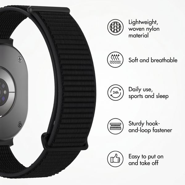 imoshion Nylon Strap Samsung Galaxy Watch 9 (40/44mm) / Watch 8 (40/44mm) / Classic (46mm) - Black
