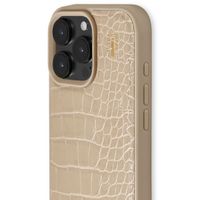 iDeal of Sweden Vegan Leather Backcover iPhone 16 Pro - Warm Beige Croco