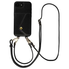 Selencia Sera Telefoonhoes met Koord en Envelop Pashouder Apple iPhone 17e / 16e - Zwart